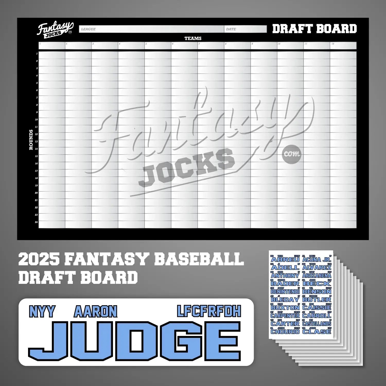 Fantasy Baseball Draft Board - Custodian Kit