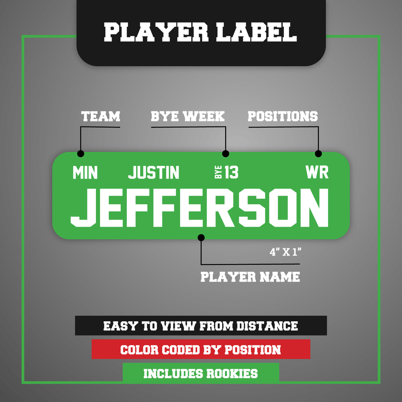 Free Fantasy Football Draft Board and Player Labels