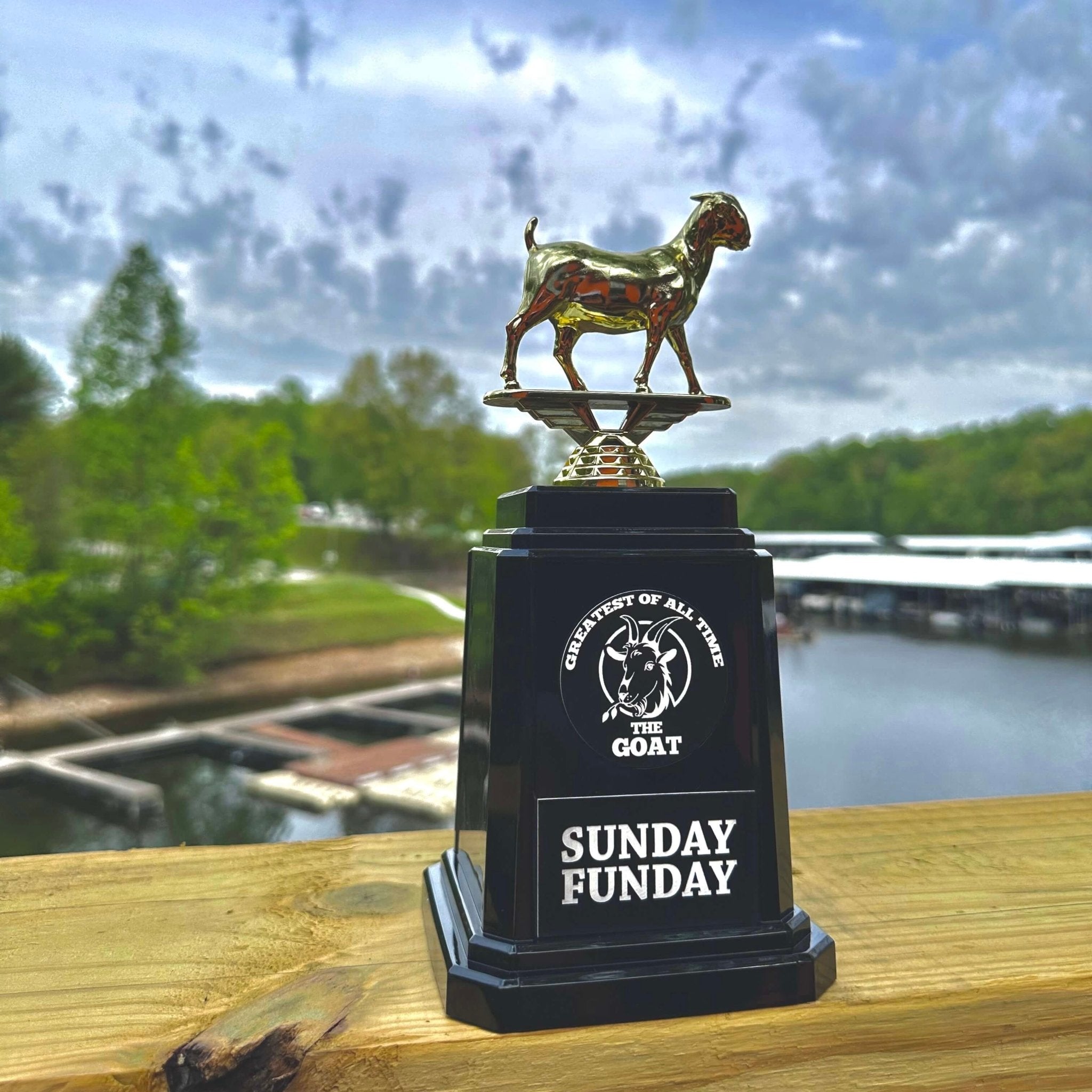 Fantasy Football Trophy Funny GOAT Greatest of All Time Award 