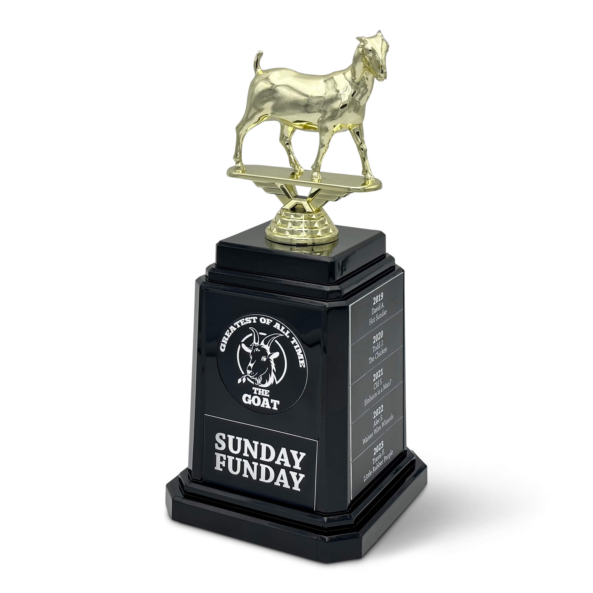 Fantasy Football Trophy Funny GOAT Greatest of All Time Award 